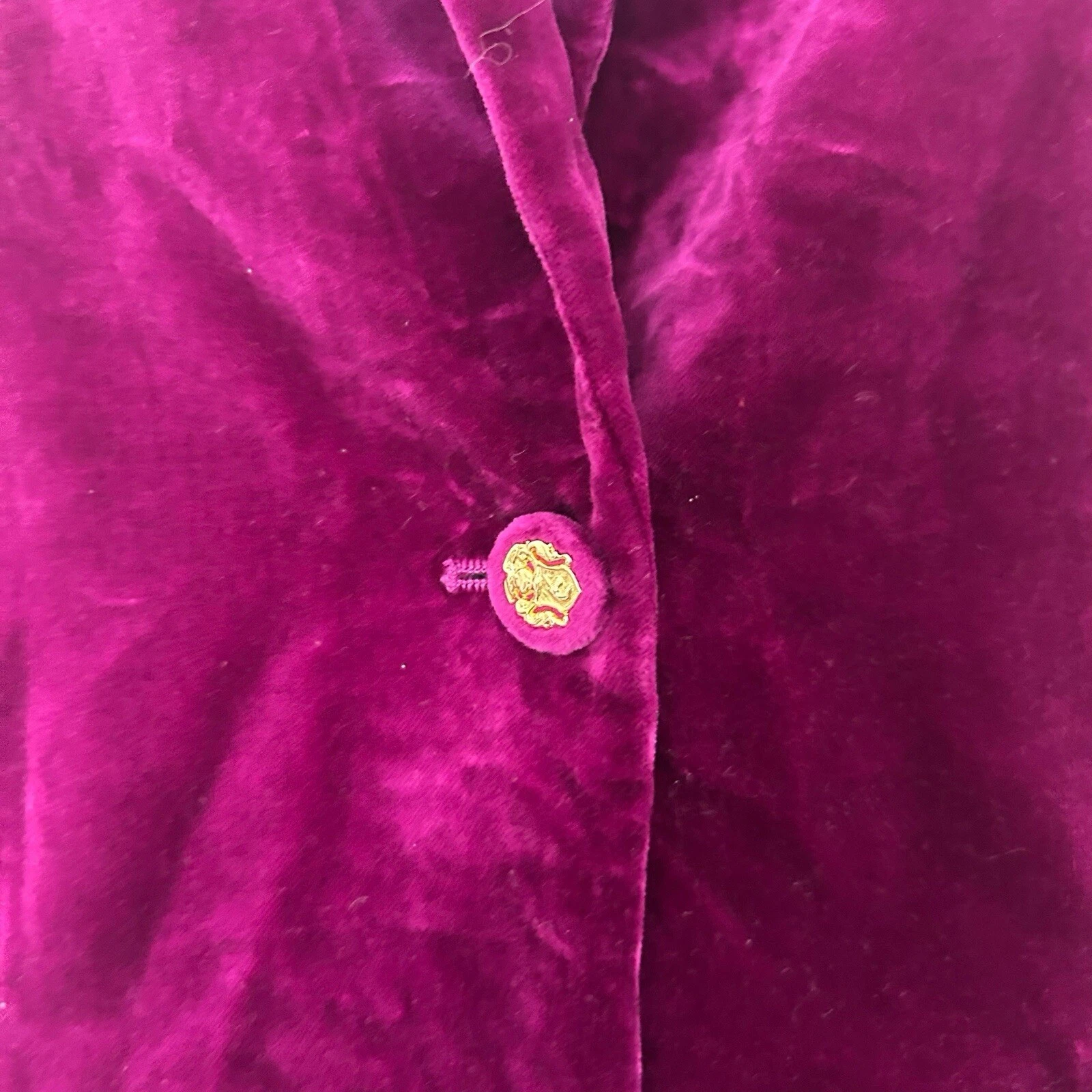 burton magenta velvet gold button preppy barbie jacket
