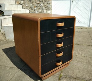 Meuble A Tiroirs Caisson Desserte Servante Bois De Bureau Design Scandinave 1950 Ebay