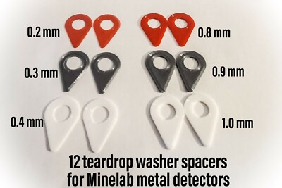 Minelab Equinox, Vanquish, GPX, Excaliber / Compatible Tear Drop Washer Shims