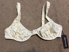 PrettyLittleThing Cream Underwires Ruched Bikini Top NWT UK 12 US 10