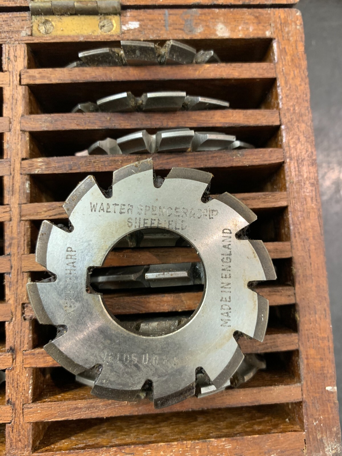 Complete set of 12, 14, 16 and 18 DP involute gear cutters British