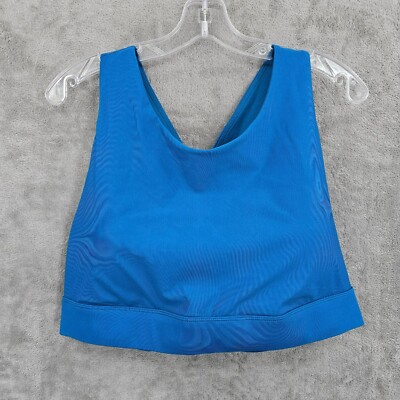 Fabletics No Bounce Sports Bra 2X 18 20 Blue Active Athleisure Gym Workout New