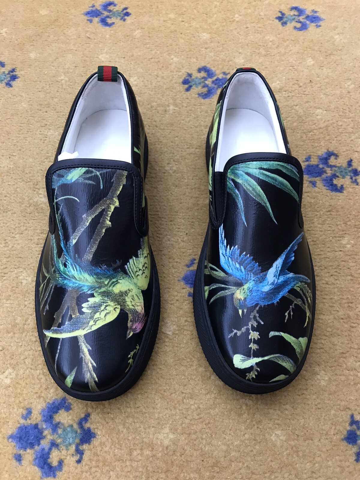 Gucci Trainer Sneaker Shoes Shanghai Tropical Web Green Red Mens US 7 UK 6.5 New thumbnail 4