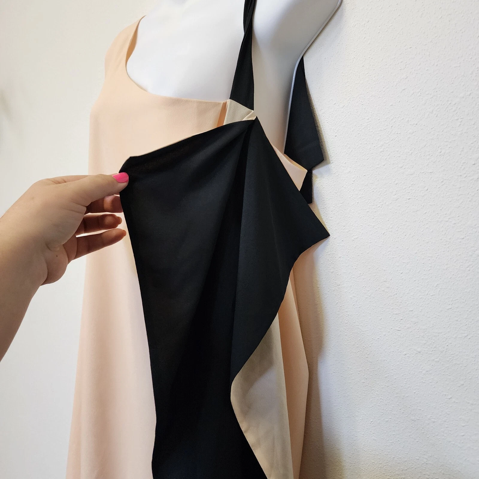 UNDERCOVER Abito Victoria Secret 14 rosso rosso nero cravatta laterale asimmetrica drappeggiata
