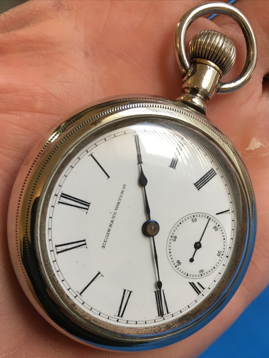 Antique 1884 Elgin Illinois 18s Hunting Pocket Perfect Watch Runs