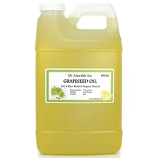 GRAPESEED OIL 100%PURE ORGANIC NATURAL COLD PRESSED BY DR.ADOROBLE64oz/2QUARTERS