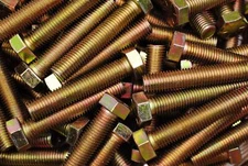 (10) Full Thread Grade 8 Hex Head Tap Bolts 3/4-10 x 4 Coarse Yellow Zinc