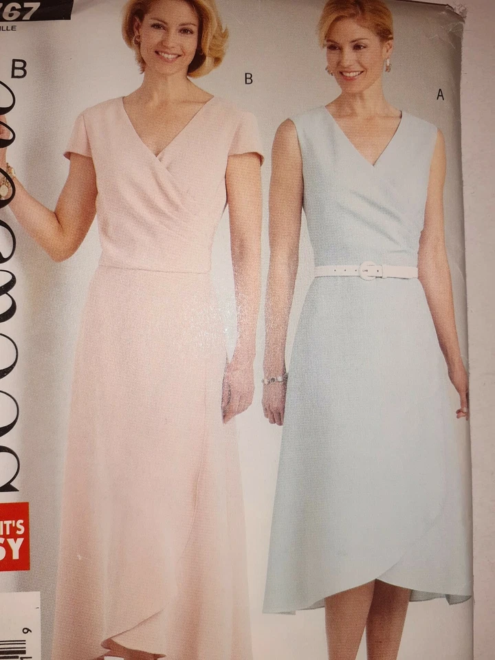 Vestido See & Sew Butterick 4767 cuello en V patrón de costura para mujer 14 16 18 20 UC fácil Foto 2 de 4