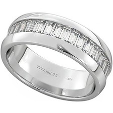 Emerald Cut Full Eternity Wedding Engagement Band Ring ✅ UK SELLER