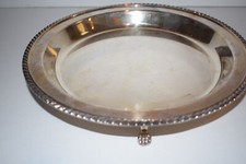 Vintage Silver Plate SHEFFIELD  #1129 9 1/2" DIAMETER FOOTED PIE PLATE (RTG51)
