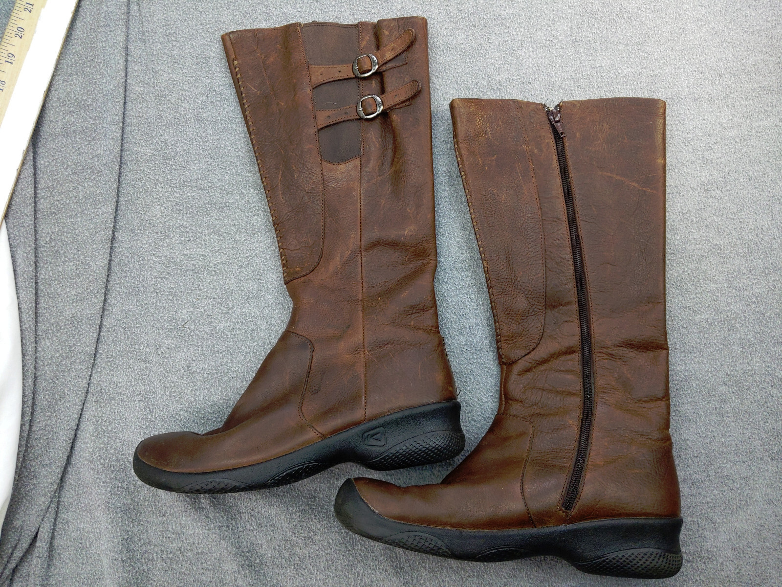 Stivali KEEN Bern Baby Bern donna 9 39 5 pelle marrone impermeabili equitazione zip laterale