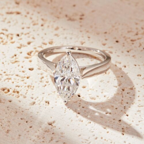 2.00CT Marquise Cut Lab Created Diamond Engagement Ring VS1 E Color White Gold
