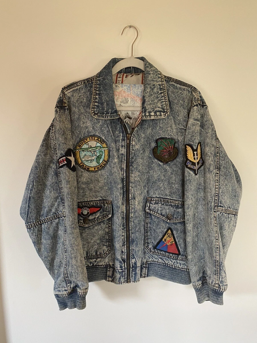Vintage jean hotsell jacket with patches