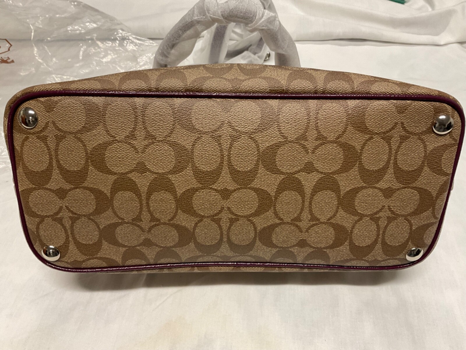 Coach Peyton Cora Tan Signature Satchel Bag for Every Occasion image 7