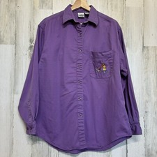 Disney Store Vintage Snow White Seven Dwarfs Purple Button Down Shirt Size M