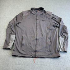 Nike Golf Jacket Mens Extra Large Gray Storm Fit Full Zip Windbreaker Mock Neck