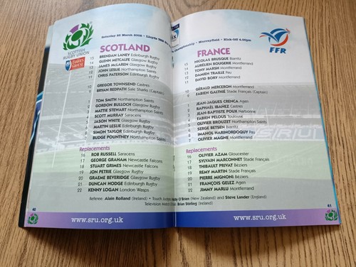 Scotland v France Rugby Programmes 1948 - 2012 - Picture 60 of 66