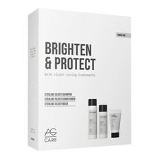 AG Care Brighten and Protect Trio Violet Toning Shampoo, Conditioner, Mask