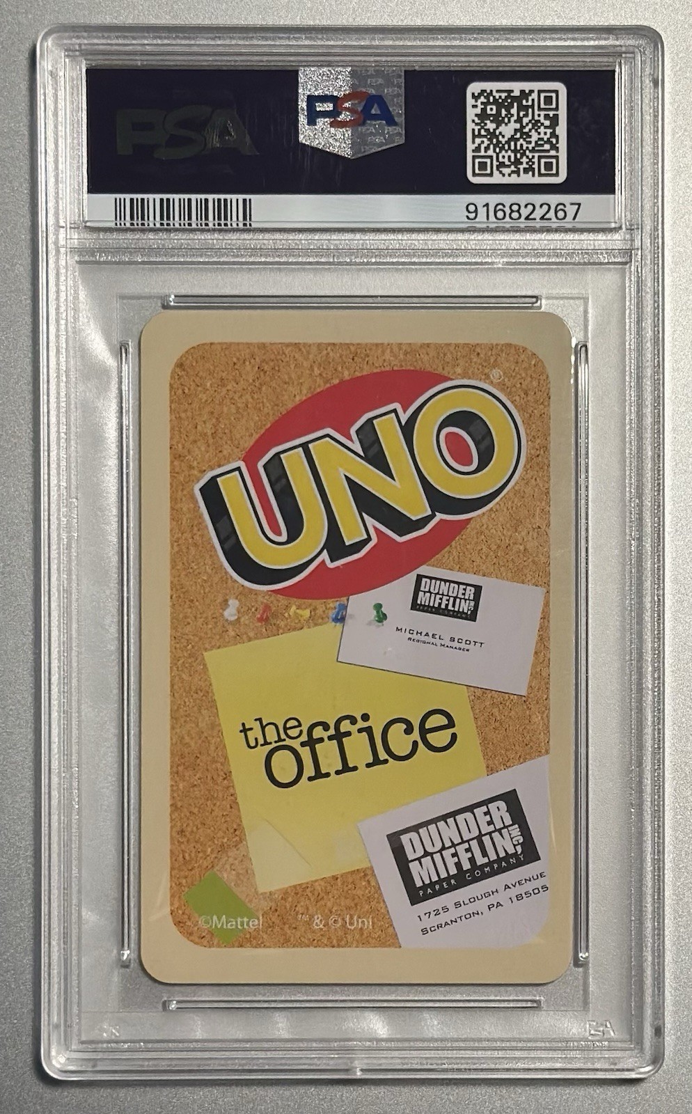2020 UNO The Office - Dwight Schrute | Yellow - Reverse | PSA GM 10 - Pop (1)