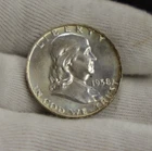 1958 D US Franklin Half 50c Unc