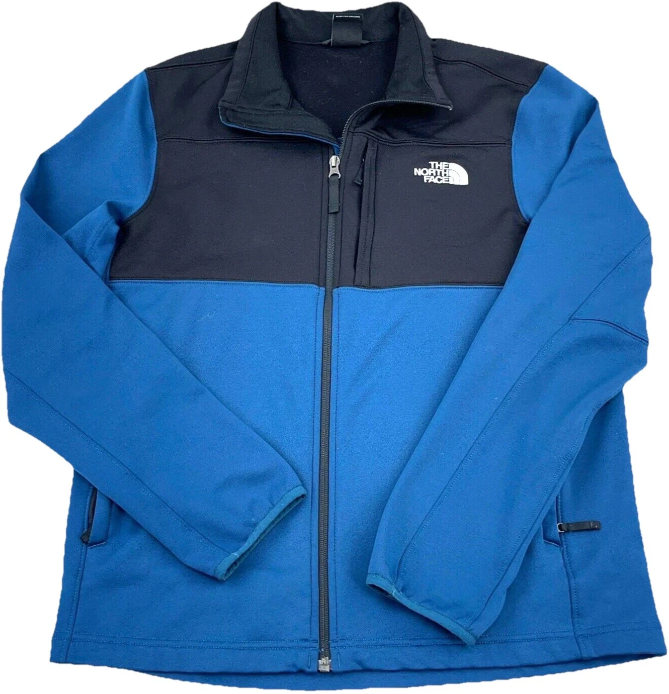 North Face Jacket Men Medium Blue Soft Shell Astro Ridge Color Block Adult