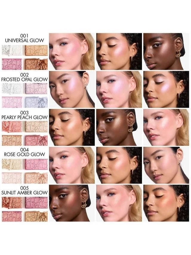 Dior Backstage Glow Face Palette 004 Rose Gold Glow & 001 Universal Glow -10g - Image 2 of 4