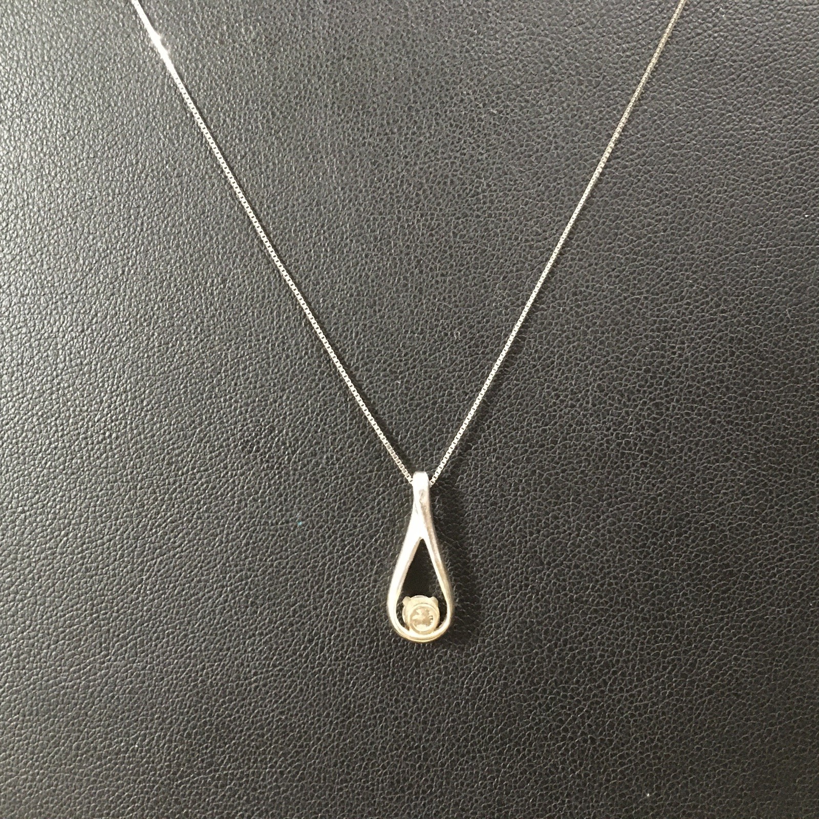 14K Solid White Gold 2.4 - Solid Necklace With Cl… - image 1