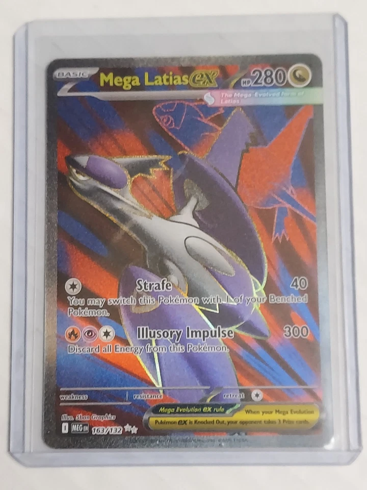 Juego de cartas coleccionables Pokémon ultra raro Mega Latias EX #163/132 Mega Evolution Foto 3 de 4
