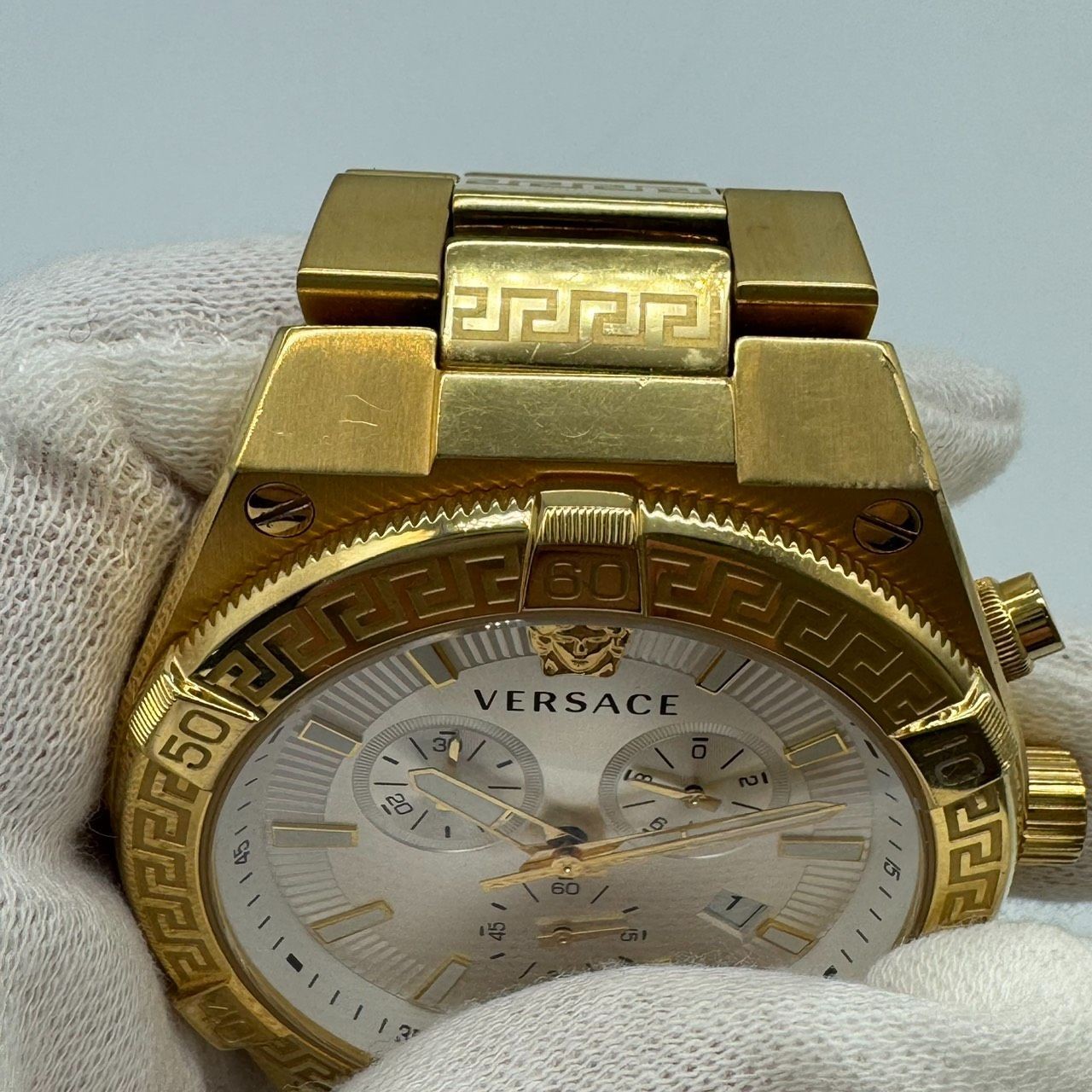 Versace Men's Sporty Greca Quartz Chronograph Watch Used From Japan thumbnail 9