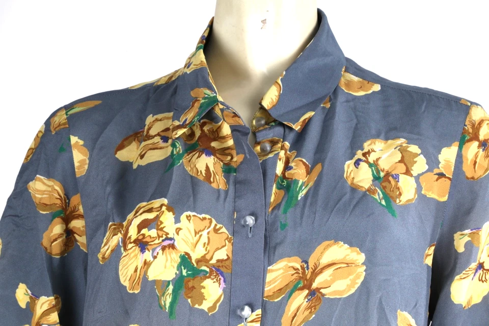 Blusa ZAC POSEN Floral Multicolor Manga Larga Cuello Abotonado Talla 4 Foto 4 de 4