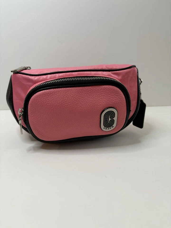 ТРЕНЕР подлинный суда ремень сумка в подпись нейлона розовый и черный - Изображение 4 из 4