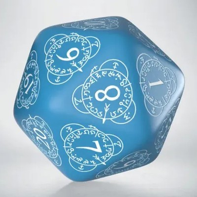 D20 Level Counter Blue & white Die | Level Counter | QWOLEV33 | Q-Workshop