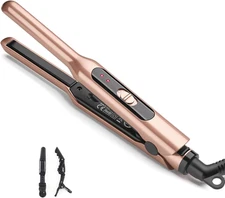 Small Flat Iron 3/10" Mini Hair Straightener for Short Hair Curling Iron for Edg
