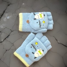 Sanrio inspired Pochacco Convertible Fleece Fingerless Girls' Mittens-kids