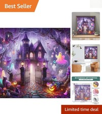 All-Season 5D Diamond Painting Kit: Halloween Castle Wall Art for Home Elegance