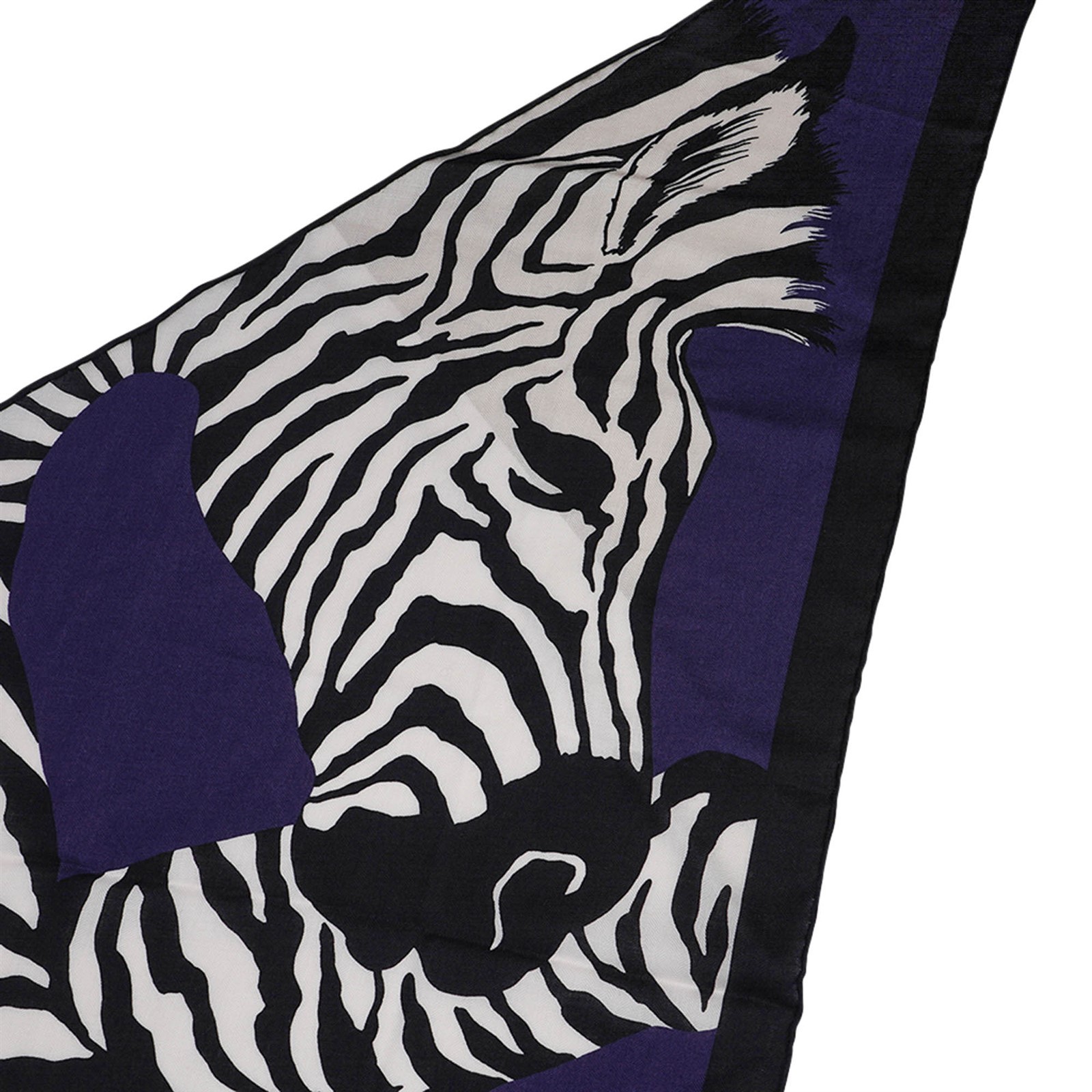 Hermes Shawl Zebra Pegasus Giant Triangle Scarf Marine Cashmere and Silk image 10