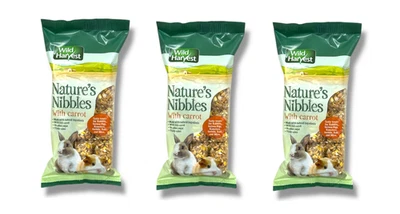 ROTASTAK 3 PACK NATURES NIBBLES EDIBLE CARROT TREAT SEED STICKS SMALL ANIMAL RABBIT TREAT