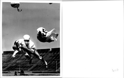 UOP Football Player Tackling Position B+W Found Photo VB243