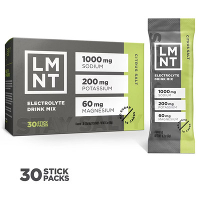 LMNT Zero-Sugar Electrolytes Citrus Salt 30 Packs Exp 01/2027