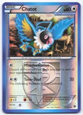 Chatot 77/101 Plasma Blast Reverse Holo Uncommon Pokemon Card LP
