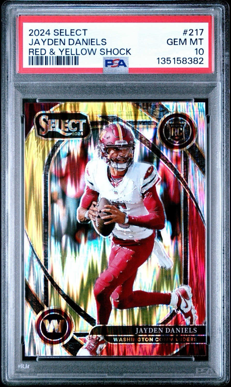 Jayden Daniels Panini Select #217 Red & Yellow Shock