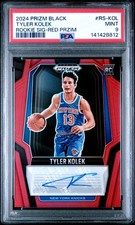 2024-25 Panini Prizm Black Red Tyler Kolek Rookie Signature Auto Card PSA 9 /99