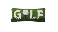 Peking Golf Hook Pillow, 12", Wool & Cotton, Blown Filled Throw Cushion