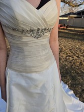Size 6 Casablanca 1881 Ivory Rum Pink Wedding Dress Bridal Gown Sleeveless Read