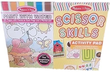 Melissa And Doug Scissor Skills Activity Pad  & Paint with Water - 9 pages each