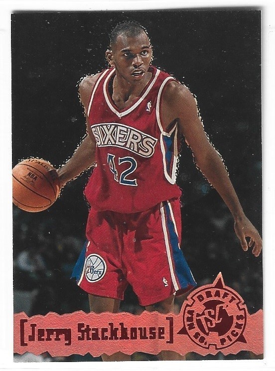 Jerry Stackhouse 76ers North Carolina 1995-96 Stadium Club RC RETAIL ORANGE