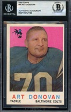 Art Donovan Beckett BAS Signed 1959 Topps Autograph Colts