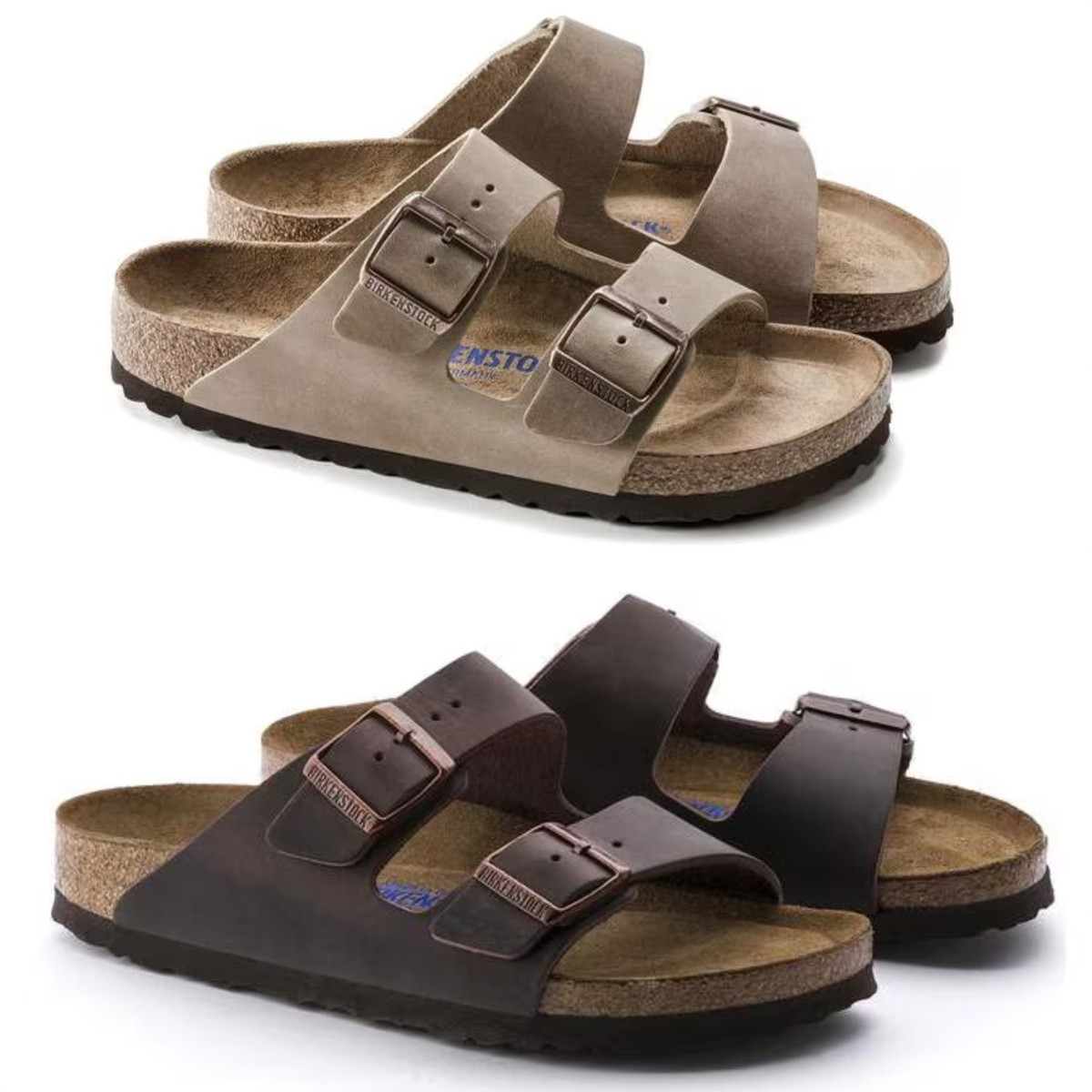 oiled leather tobacco brown birkenstocks Birkenstock Arizona Soft Footbed Oiled Leather Habana and Tobacco Brown  Sandals