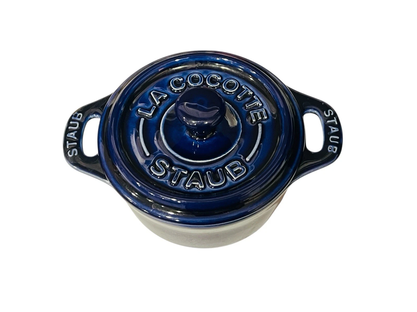 STAUB La Cocotte Mini Blue Enamel Dutch Oven Stoneware