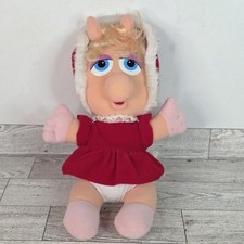 1987 Muppets Miss Piggy Baby Vintage Plush Christmas Doll 9" Jim Henson